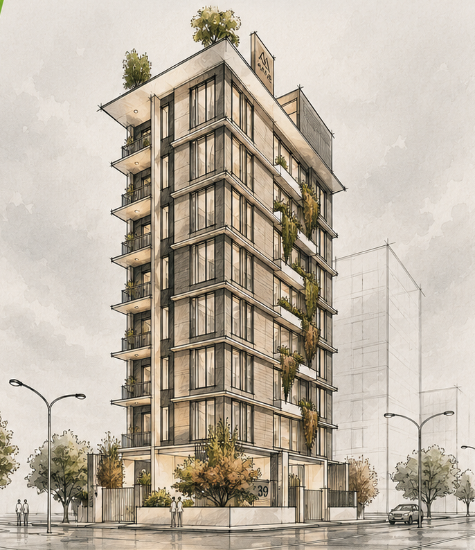 Architectural sketch of Nessa Vista, Uttara